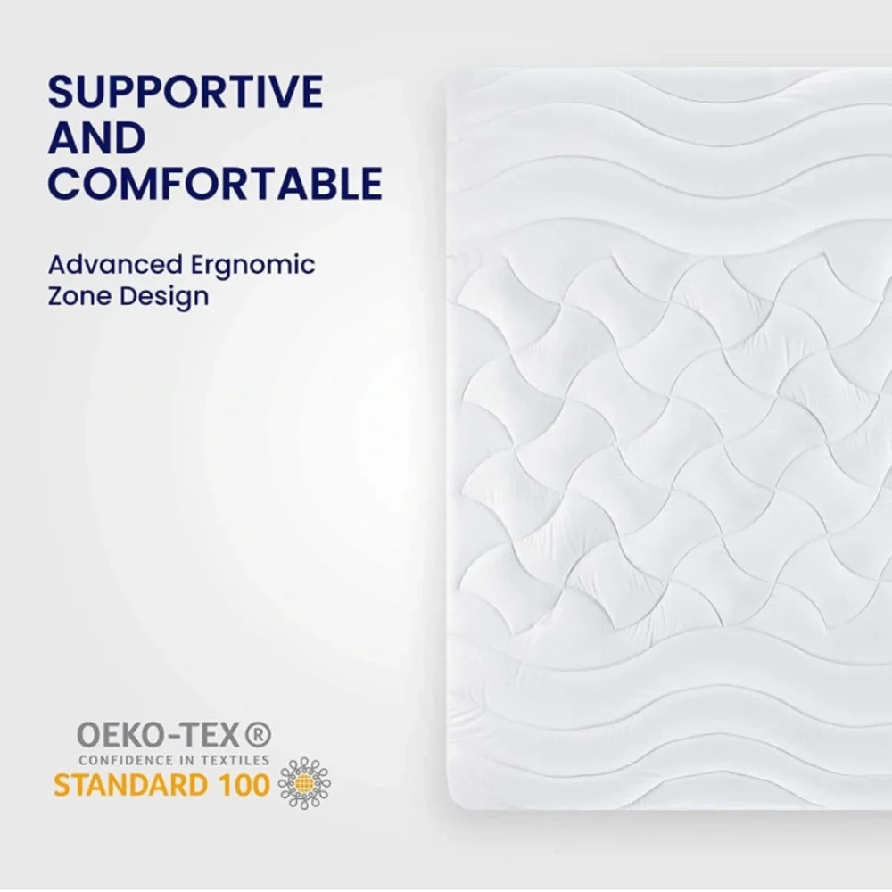 Premium King Mattress Pad Ergonomically Zoned Cooling Mattress Cover